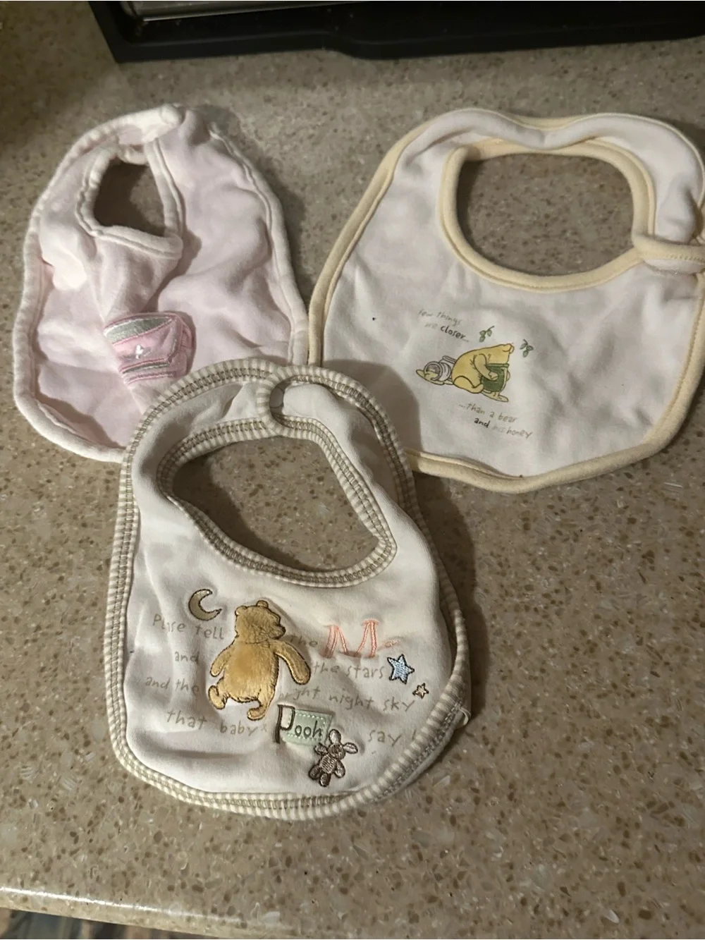 Winnie the Pooh baby bundle withsleeper, towel, bibs,